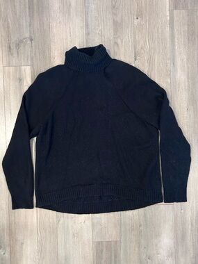 J. Crew Black Ribbed Turtleneck Sweater